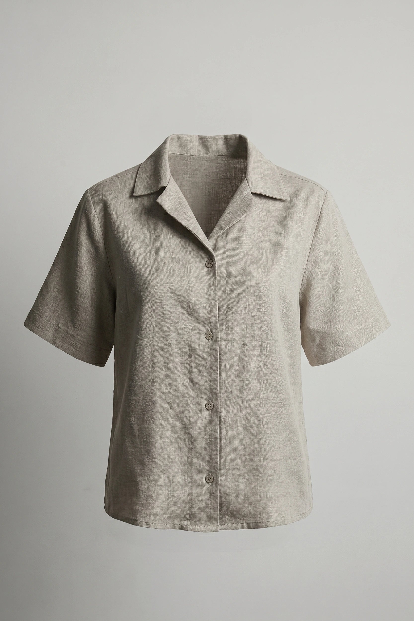 Oversize Short Sleeve Linen Polo Shirt
