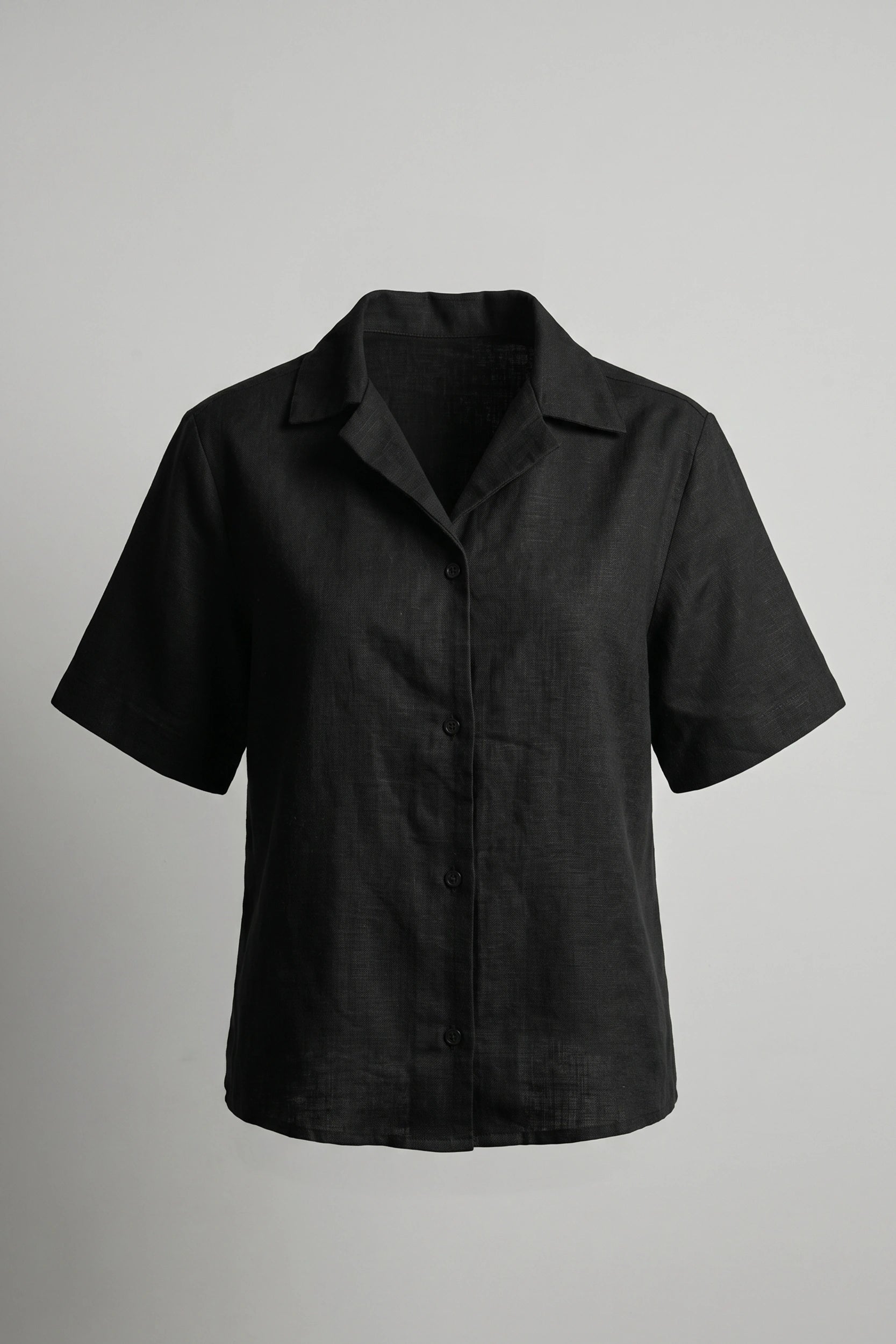 Oversize Short Sleeve Linen Polo Shirt